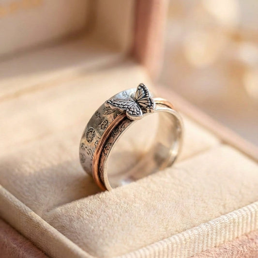 Vintage Butterfly Spinner Ring