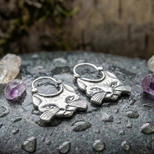 Vintage Cat Dangle Earrings