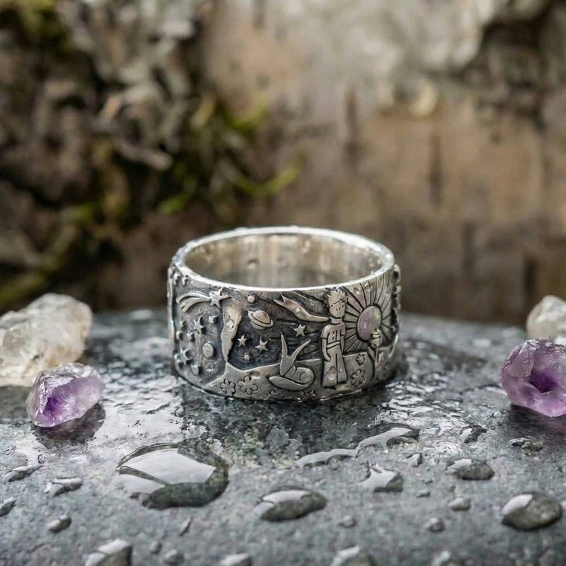 Vintage Celestial Carving Ring