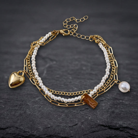 Vintage Charm Double Layer Pearl Bracelet