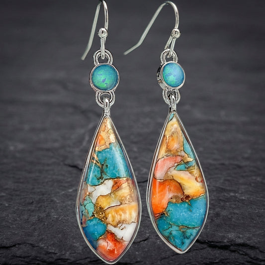 Vintage Colorful Stone Earrings