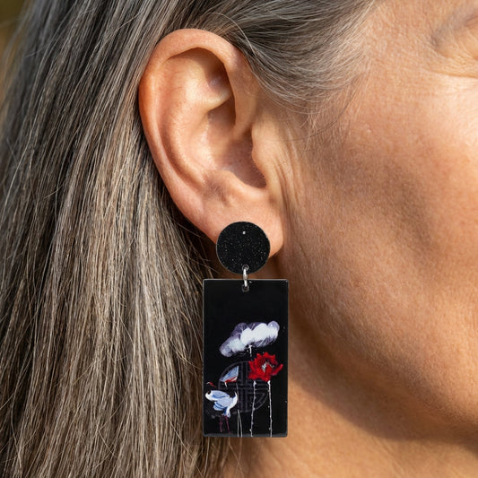 Crane Earrings