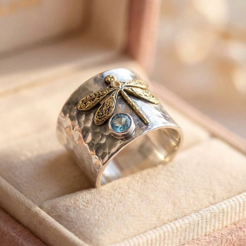 Vintage Dragonfly Topaz Ring