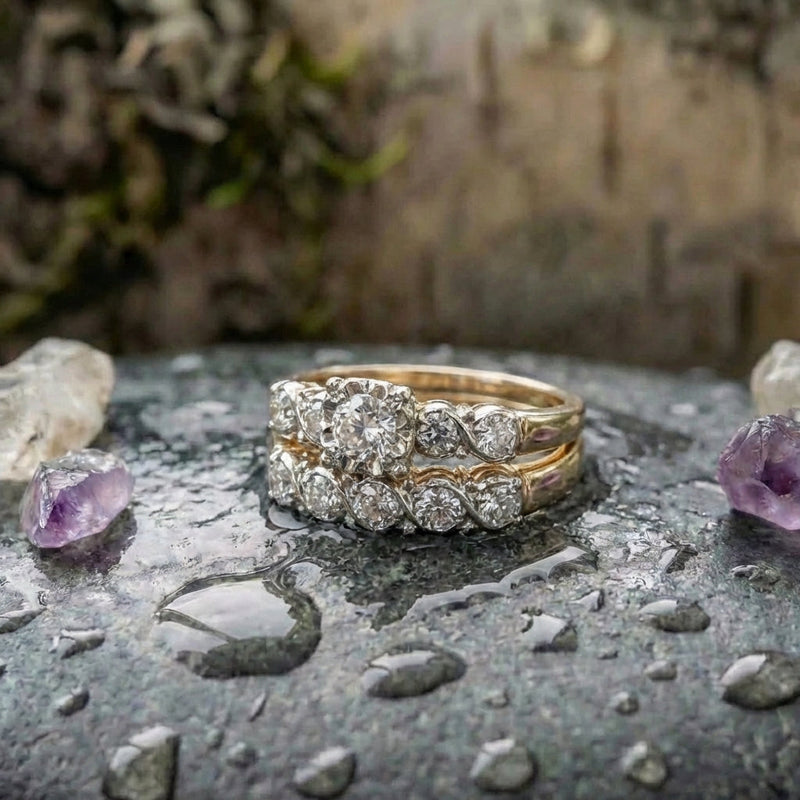 Vintage Elegant Bright Golden Ring