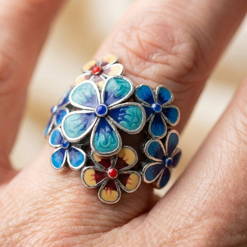 Enamel Flower Ring