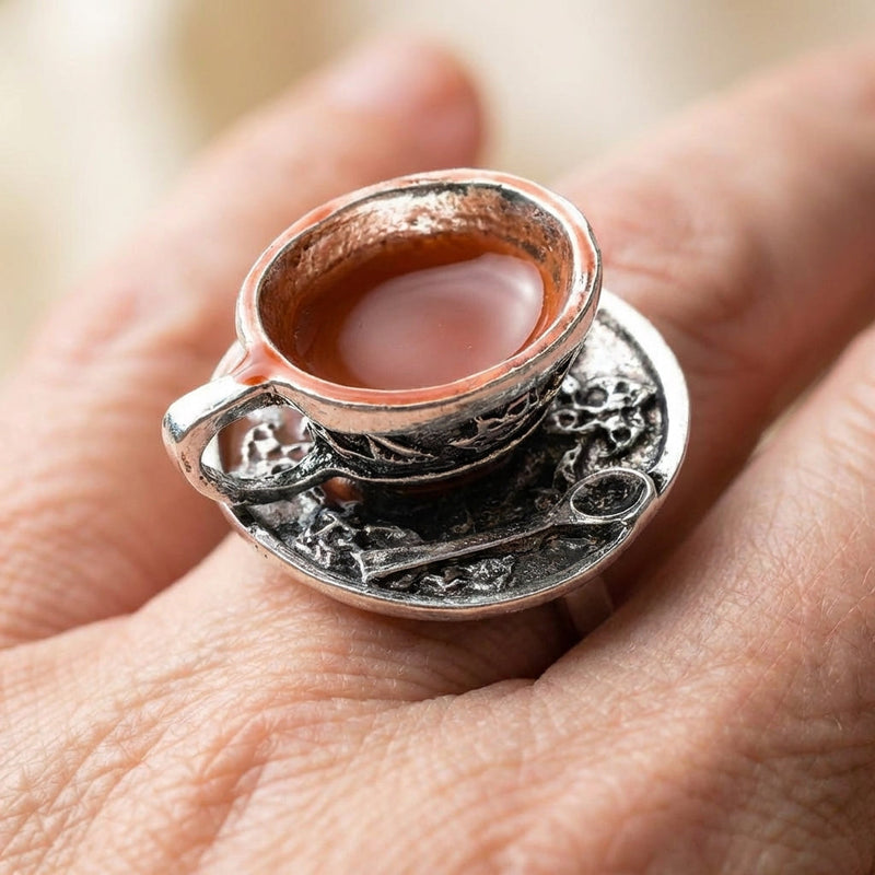 Enamel Teacup Ring