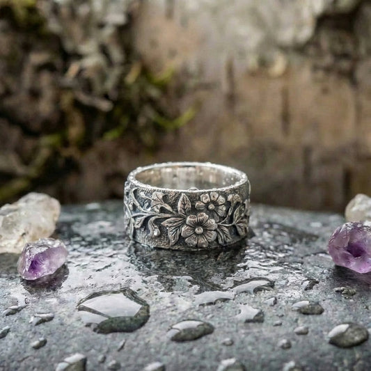 Vintage Floral Band Ring