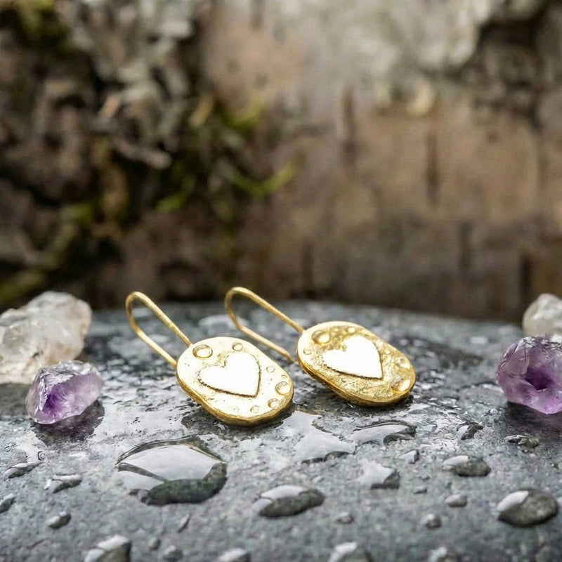 Vintage Gold Heart Earrings