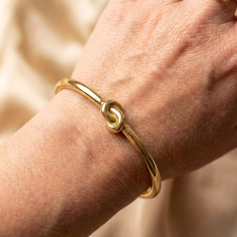 Gold Knotted Bangle Bracelets