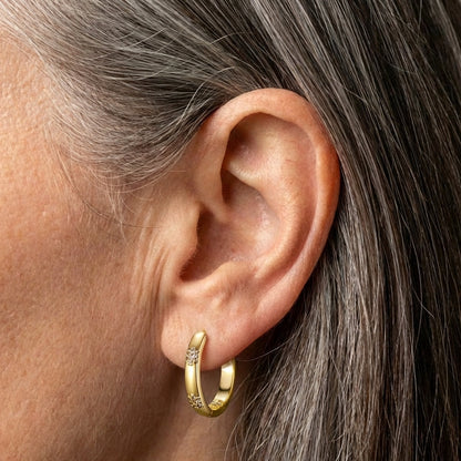Vintage Golden Flower Hoop Earrings