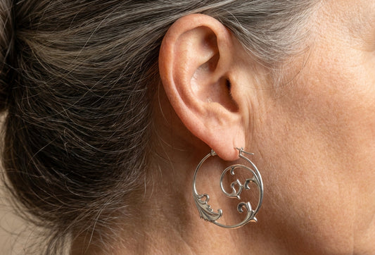 A Gothic Ornament Statement Hoop Earrings Set