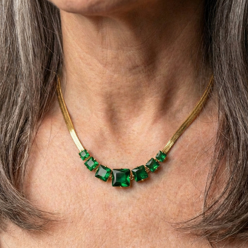 Green Crystal Zircon Necklace