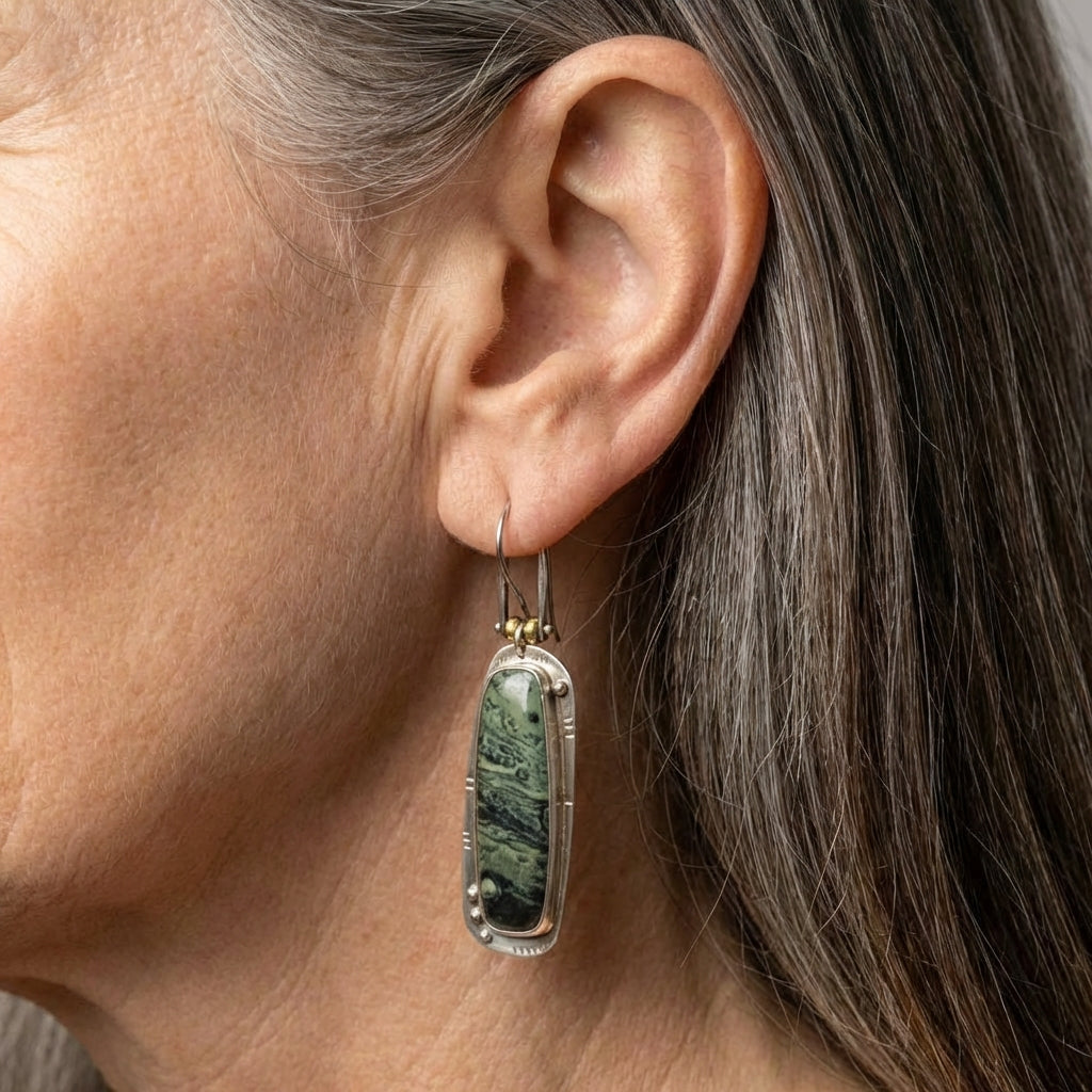 Green Stone Earrings