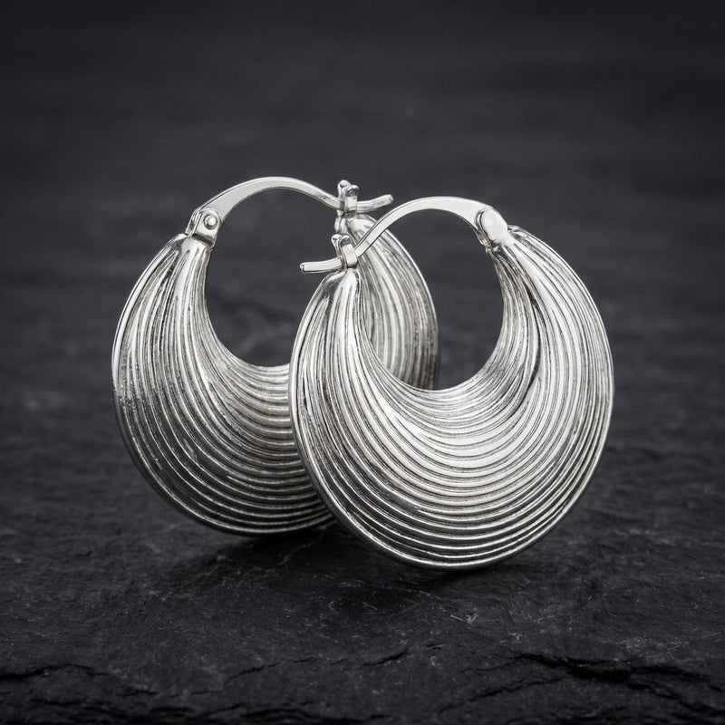 Vintage Hoop Silver Earrings