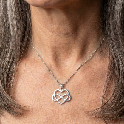 Vintage Infinite Heart Silver Necklace