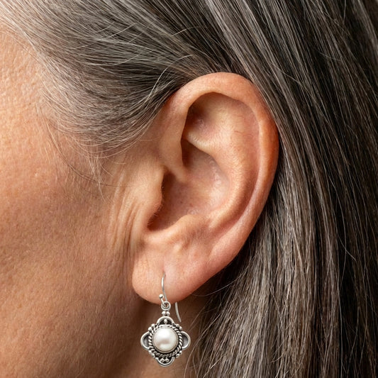 Lotus Pearl Earrings