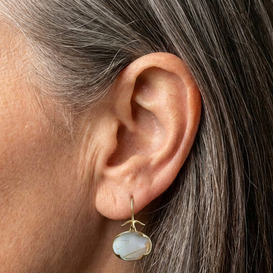 Moonstone Golden Earrings