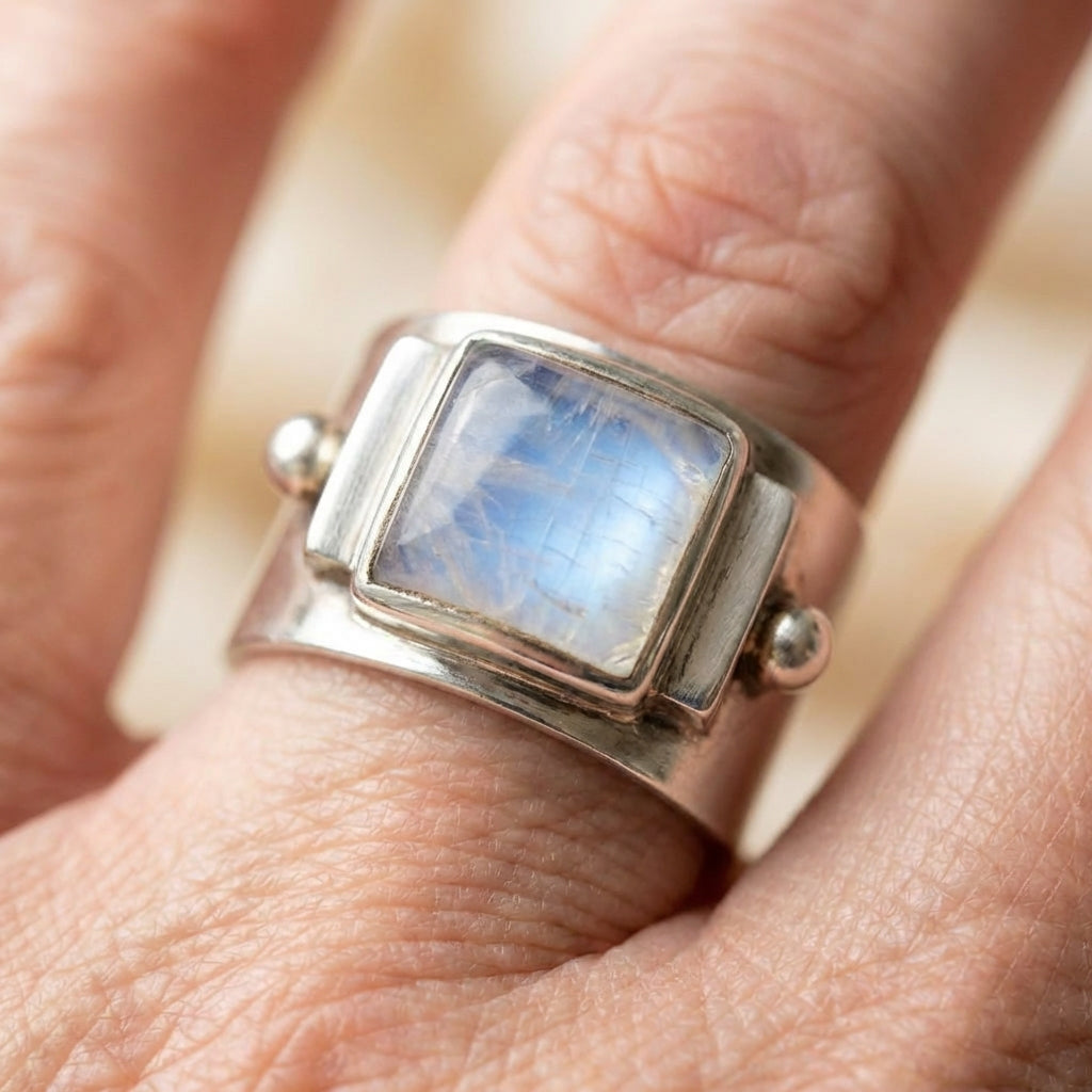 Moonstone Square Ring