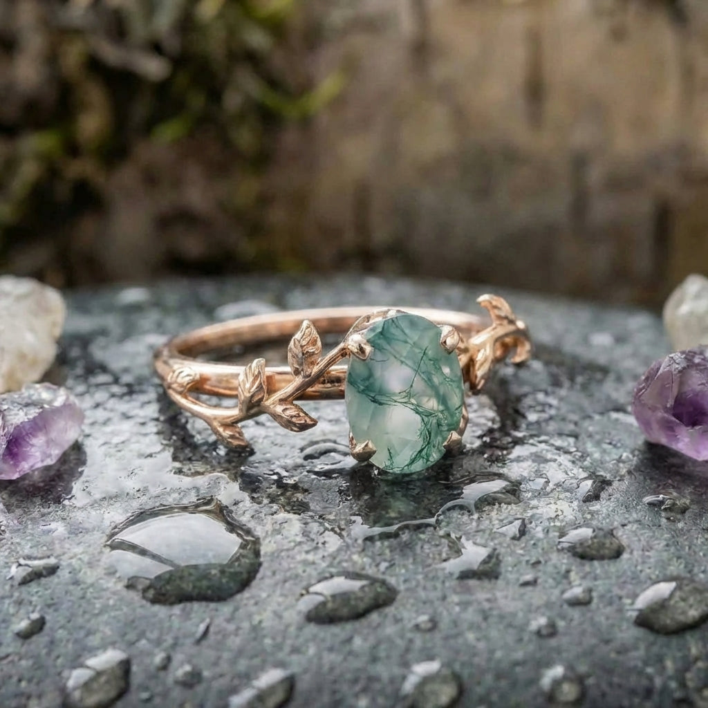 Vintage Moss Agate Ring