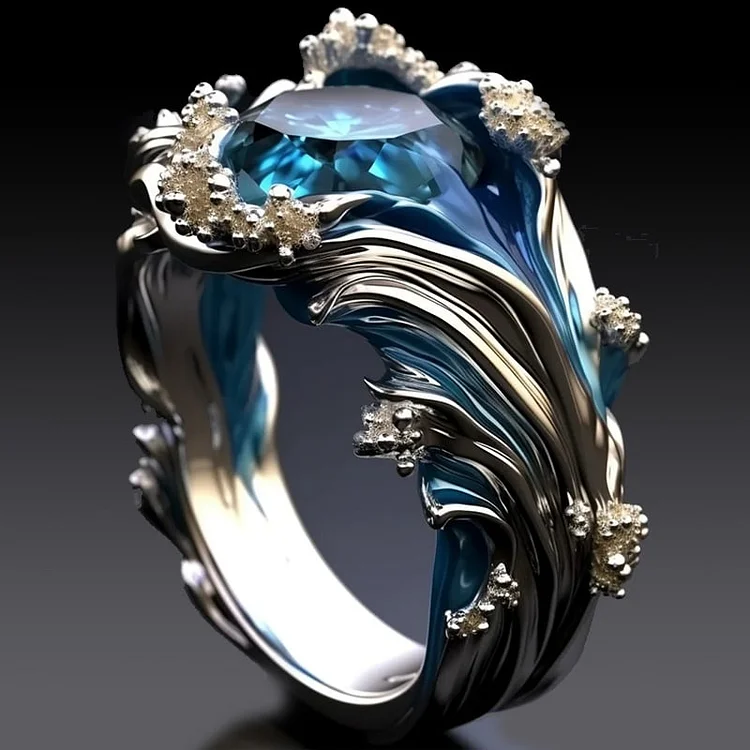Vintage Ocean Crystal Ring