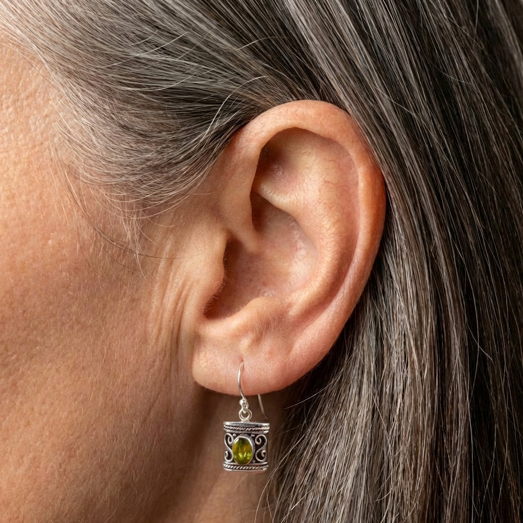 Olive Stone Earrings