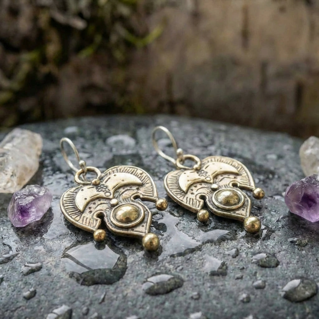 Vintage Ornate Heart Earrings