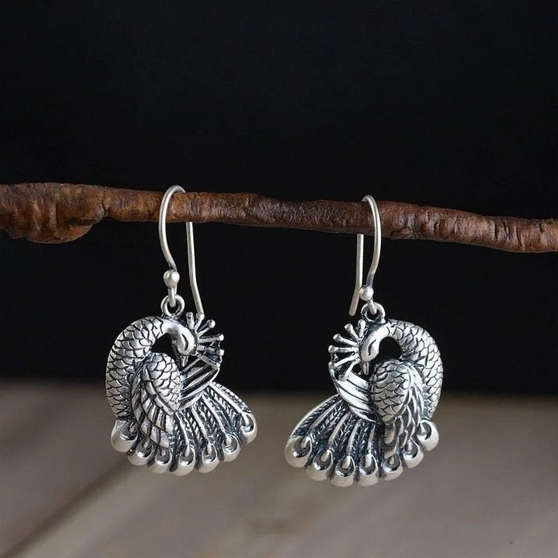 Vintage Peacock Earrings