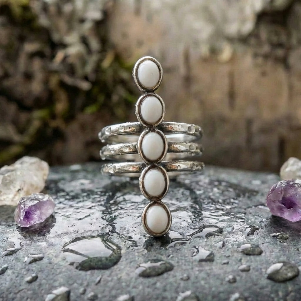 Vintage Pearl Cross Ring