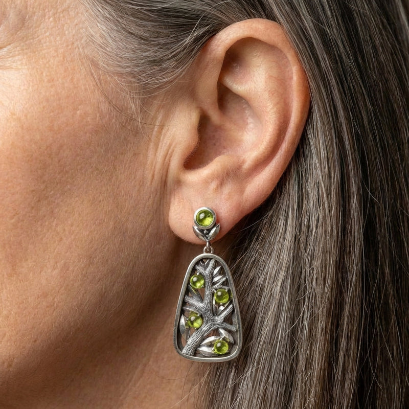 Peridot Branch Earrings