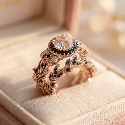 Vintage Rose Gold Ring Set