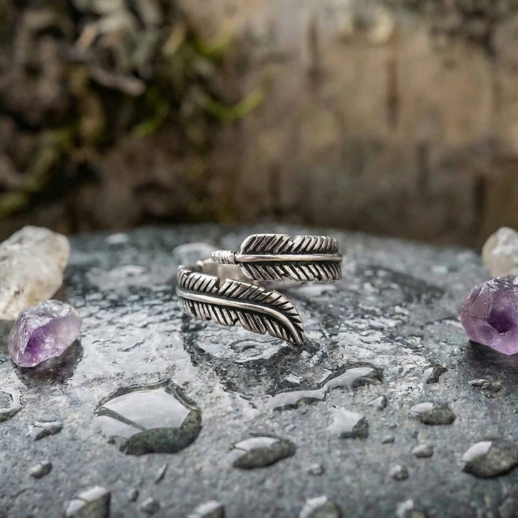 Vintage Silver Adjustable Leaf Ring