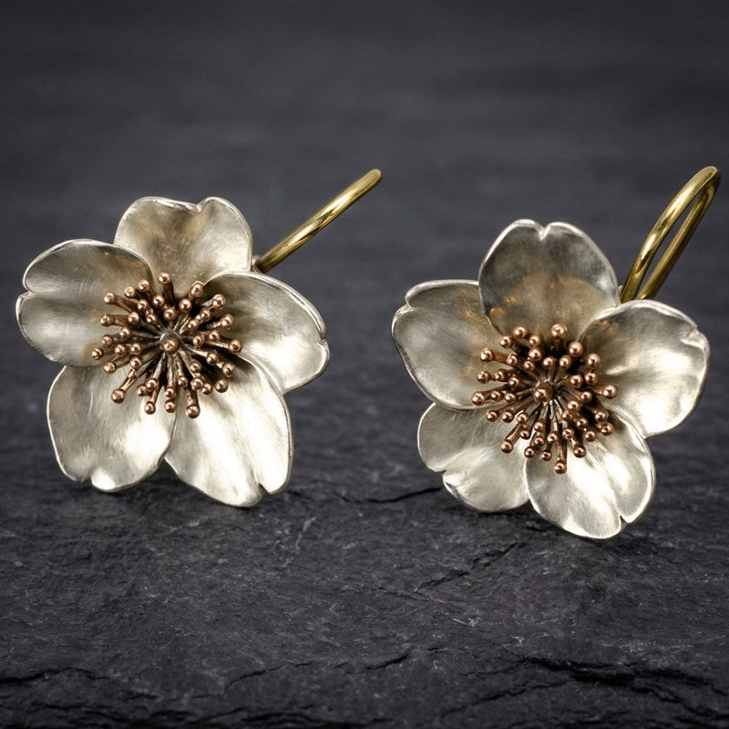 Vintage Silver Blossom Earrings