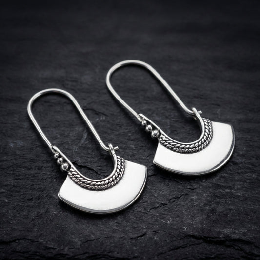 Vintage Silver Crest Earrings