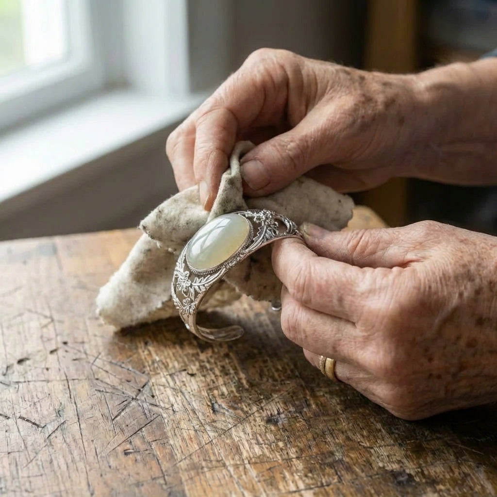 Vintage Silver Hollow Bangle Bracelet