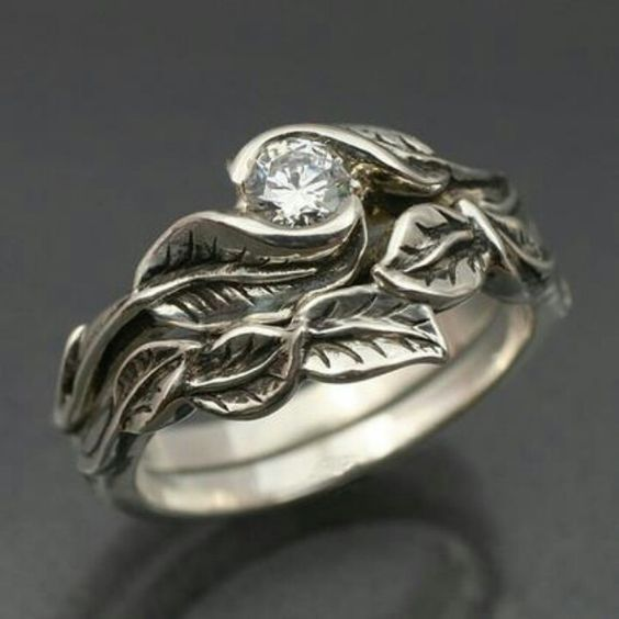 Vintage Silver Leaf Ring