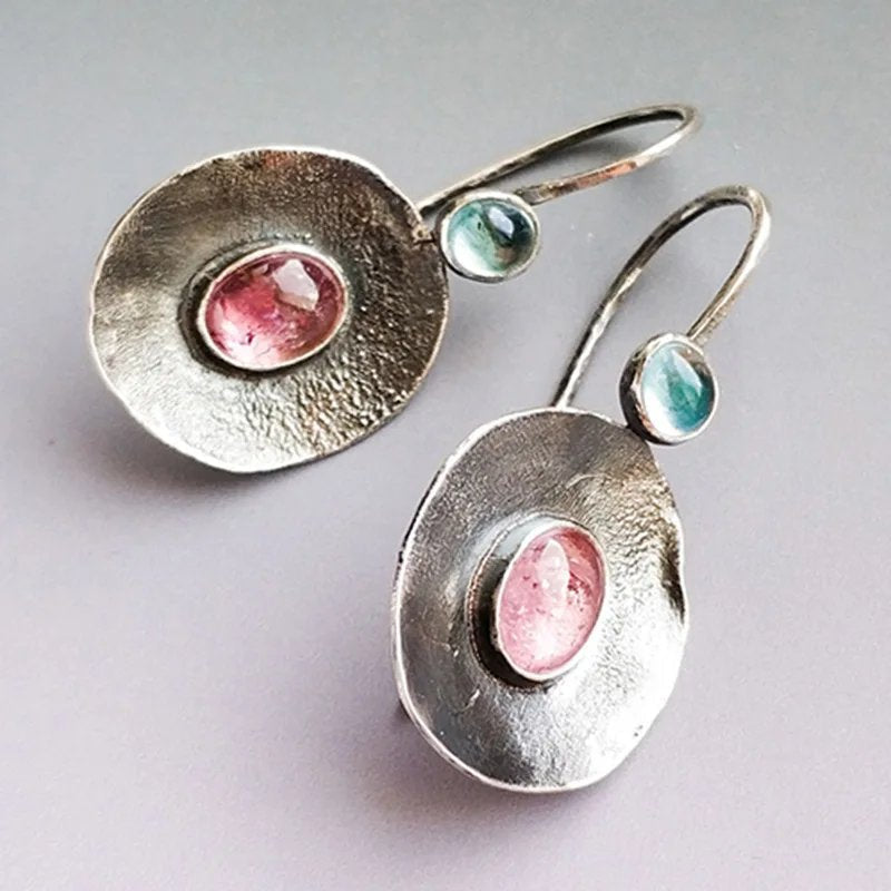 Vintage Silver Tourmaline Earrings