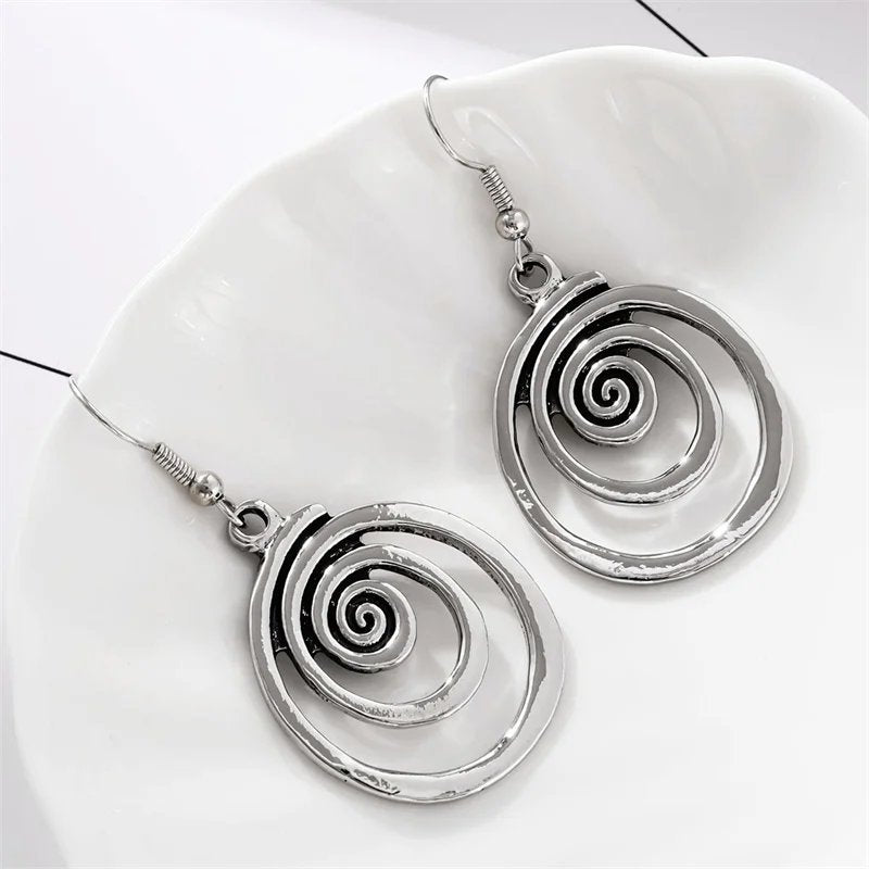 Vintage Spiral Dangle Earrings