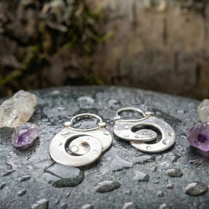Vintage Spiral Dangle Silver Earrings