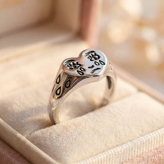 Vintage Sterling Silver Face Ring