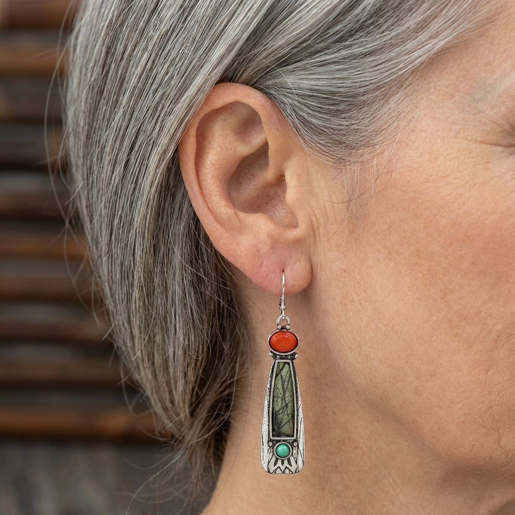 Stone Dangle Earrings
