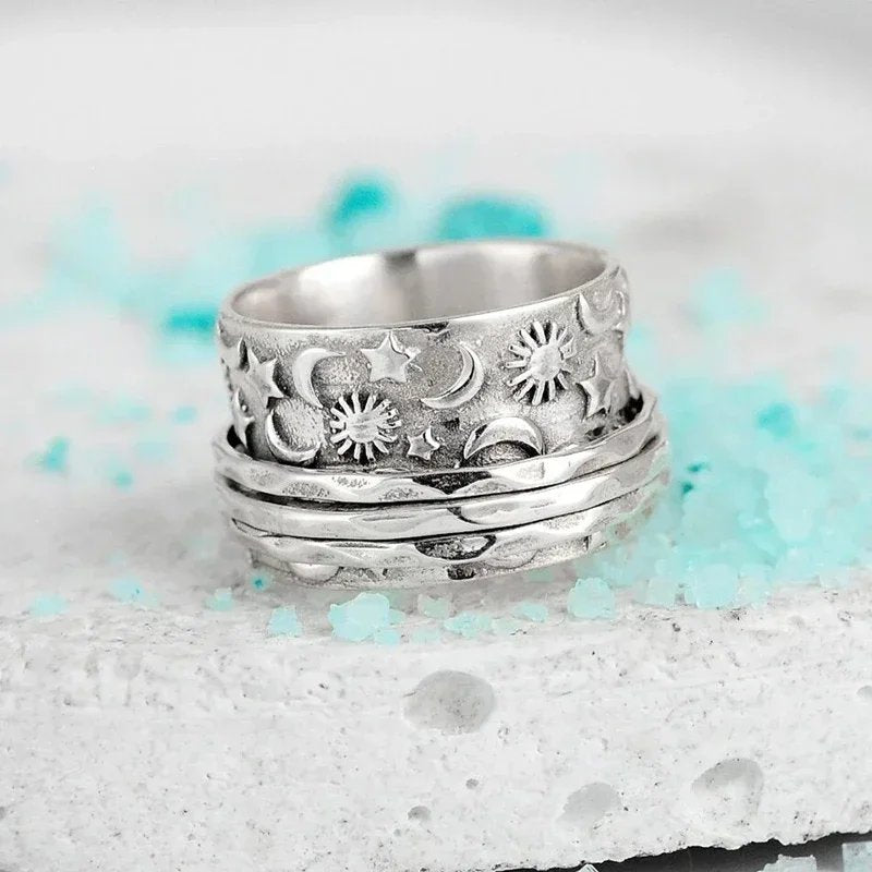 Vintage Sun Moon Star Ring