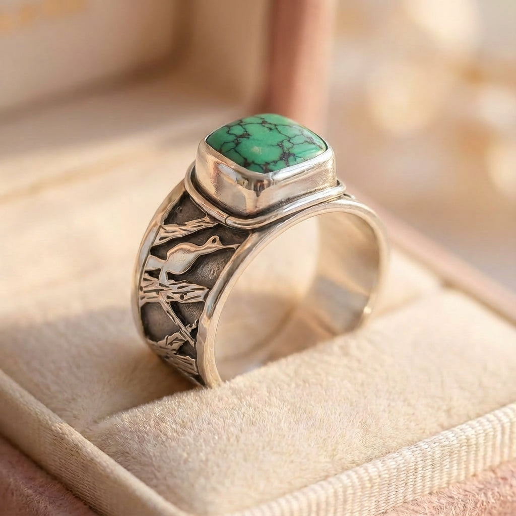 Vintage Turquoise Bird Ring