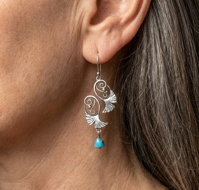 Turquoise Flower Earrings