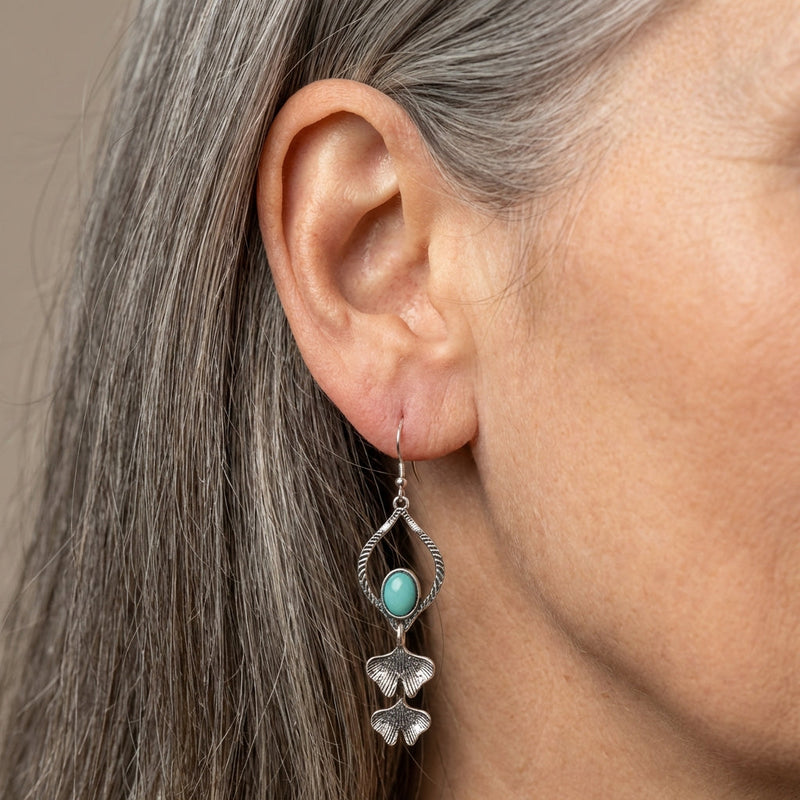 Turquoise Leaf Earrings