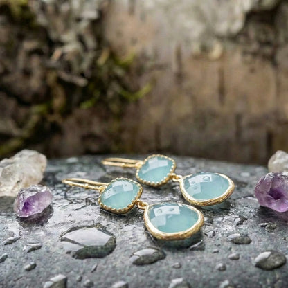 Vintage Turquoise Moonstone Earrings