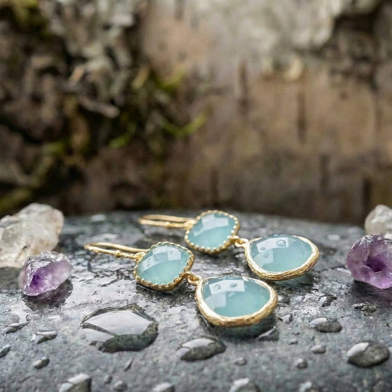 Vintage Turquoise Moonstone Earrings