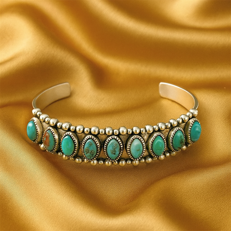 Turquoise Gemstone Statement Bracelet