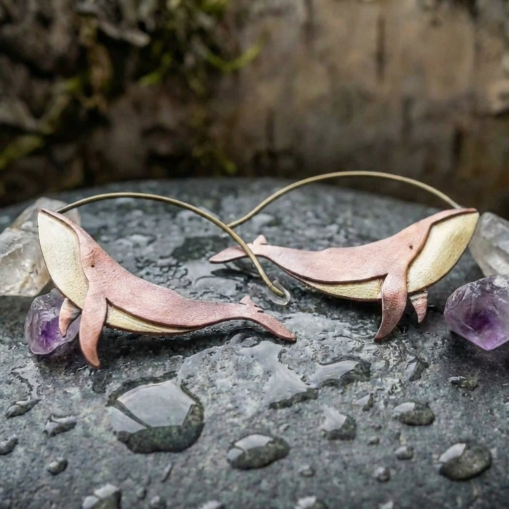 Vintage Whale Hoop Earrings