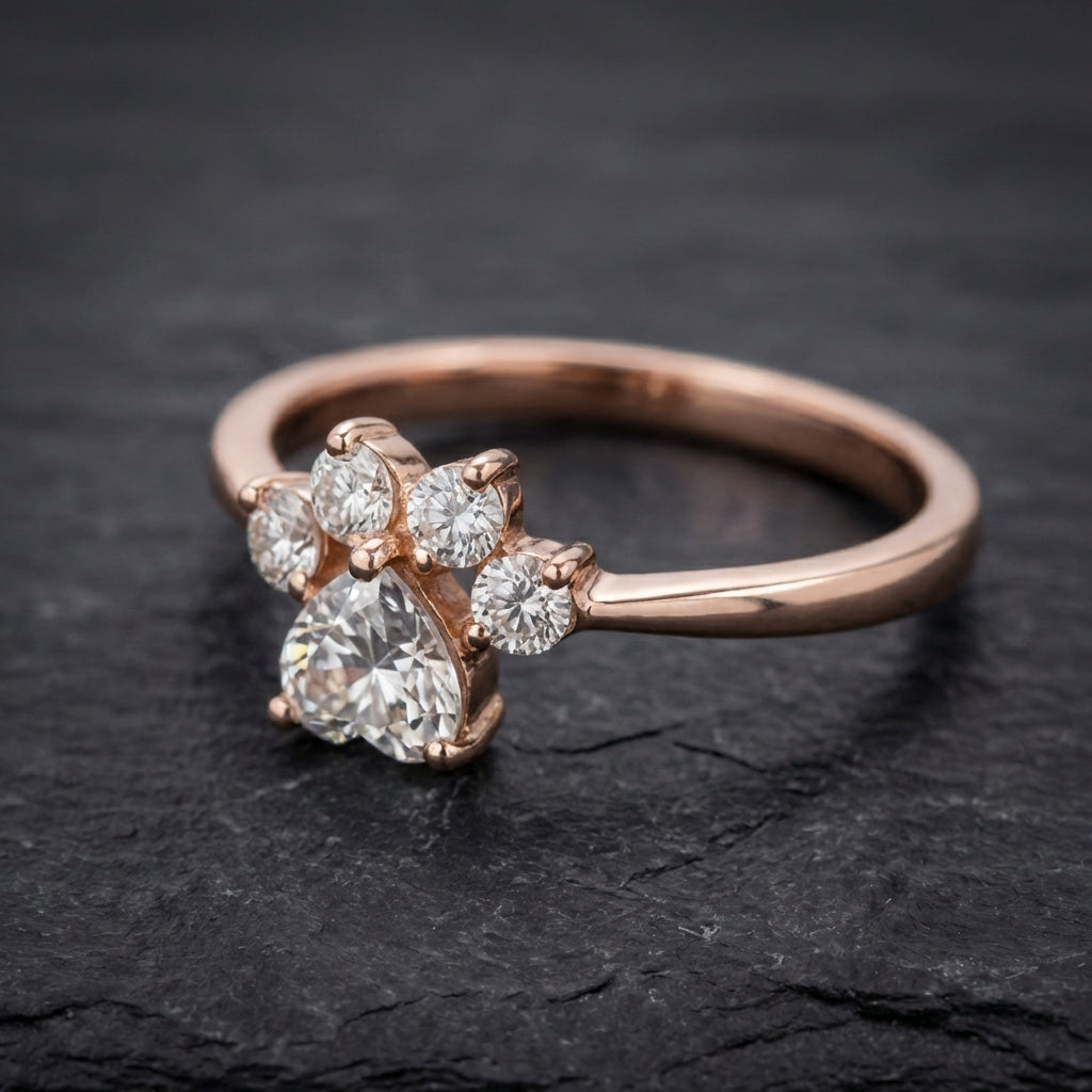 Vintage Zirconia Paw Ring