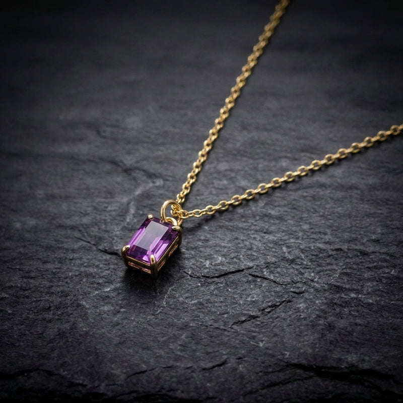 Violetta Amethyst Baguette Necklace